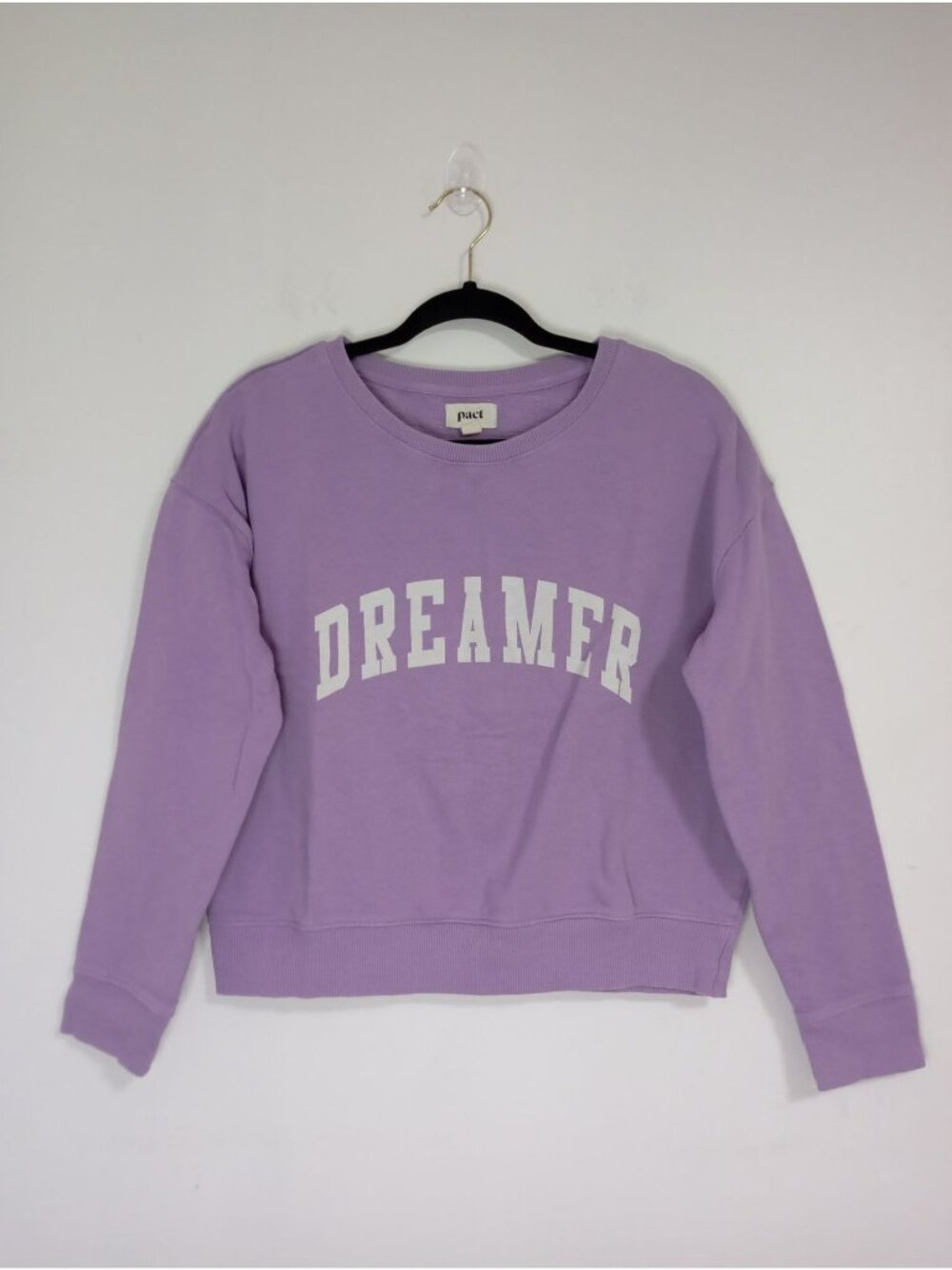 Pact Womens Purple "Dreamer" Organic Cotton Sweatshirt Small